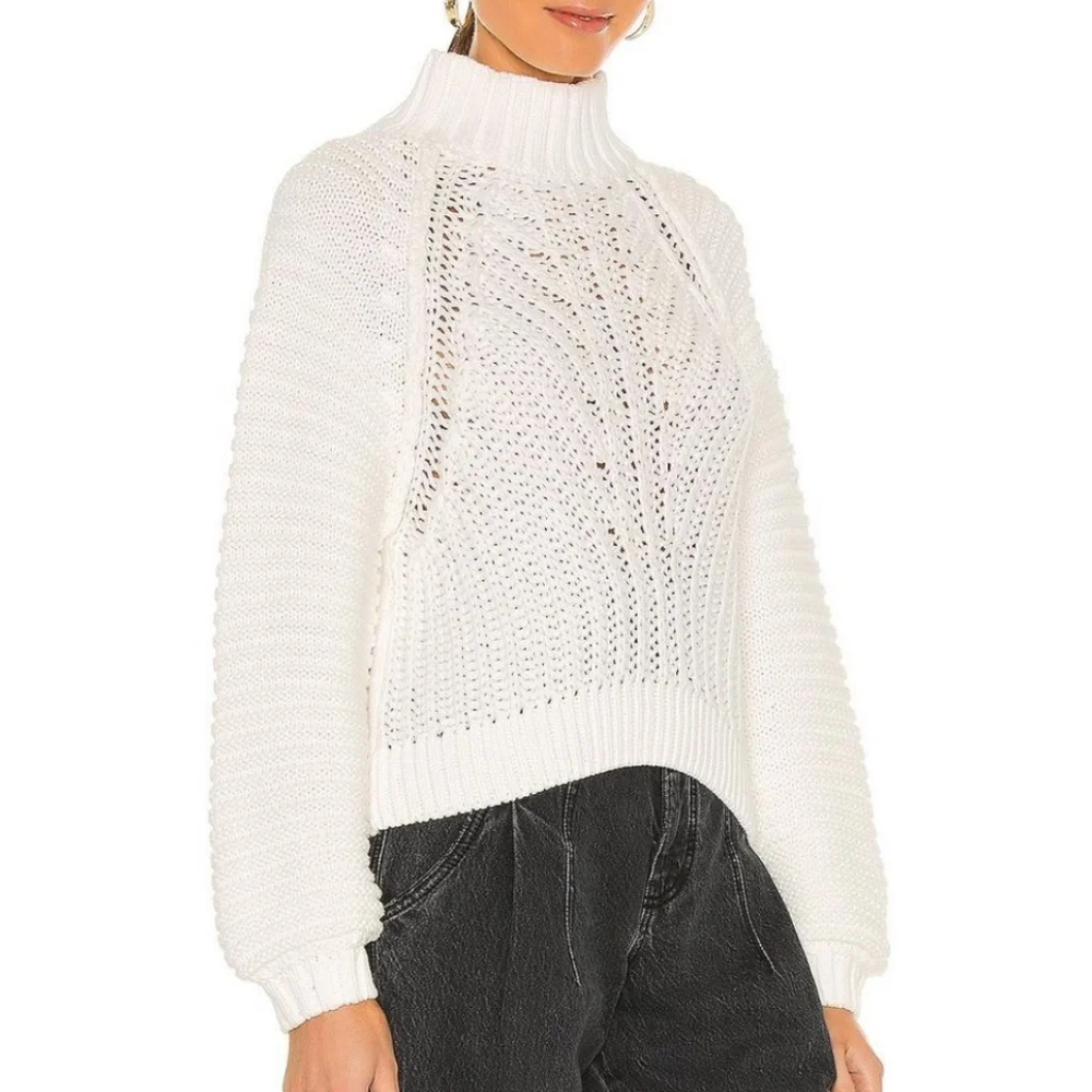 Free People Sweater Sweetheart Mock Neck Chunky Knit Ivory Sizes Sm Md & Lg NWT - Picture 10 of 12